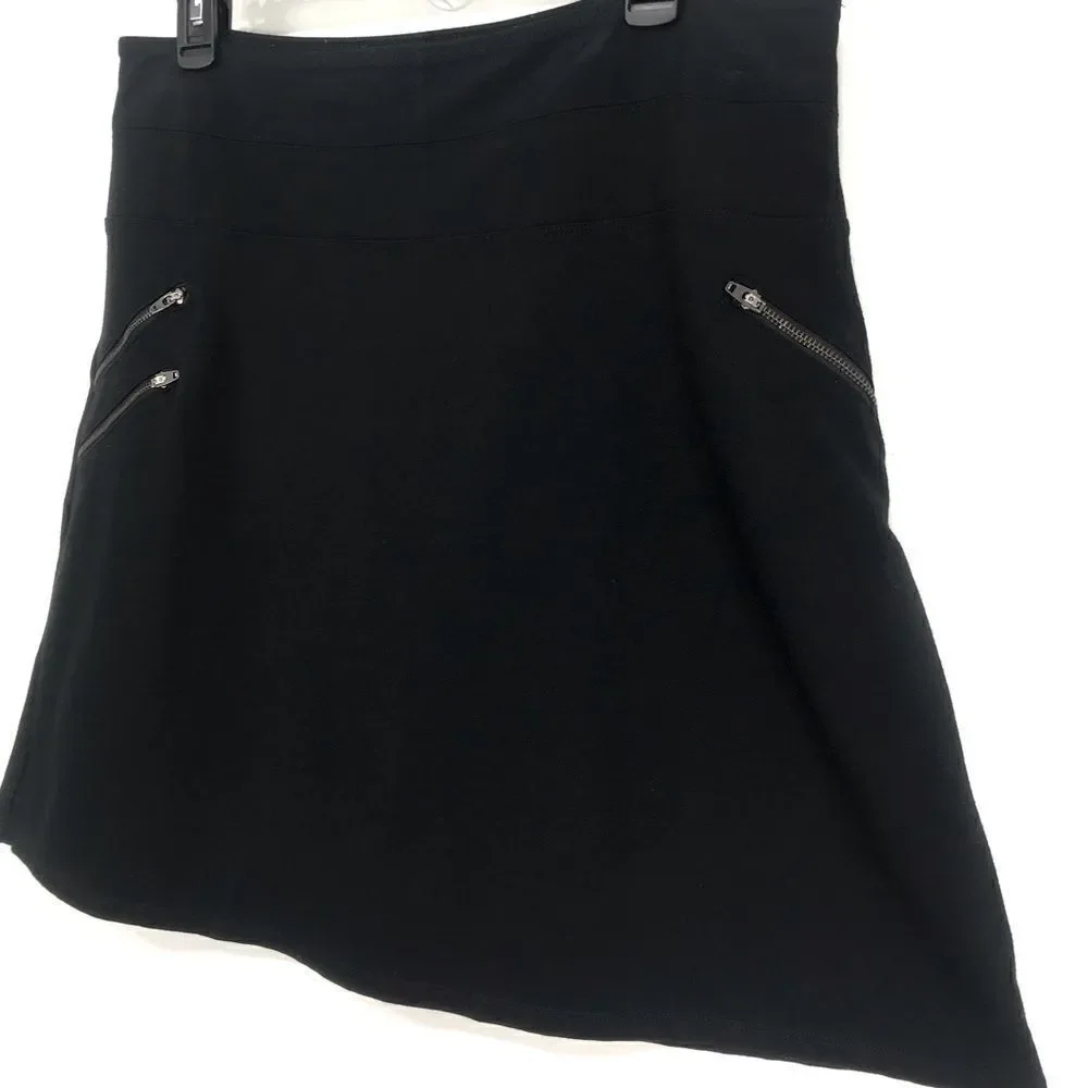 Athleta Black Triple Pocket Zipper Athleisure Athletic Casual Sporty Skirt